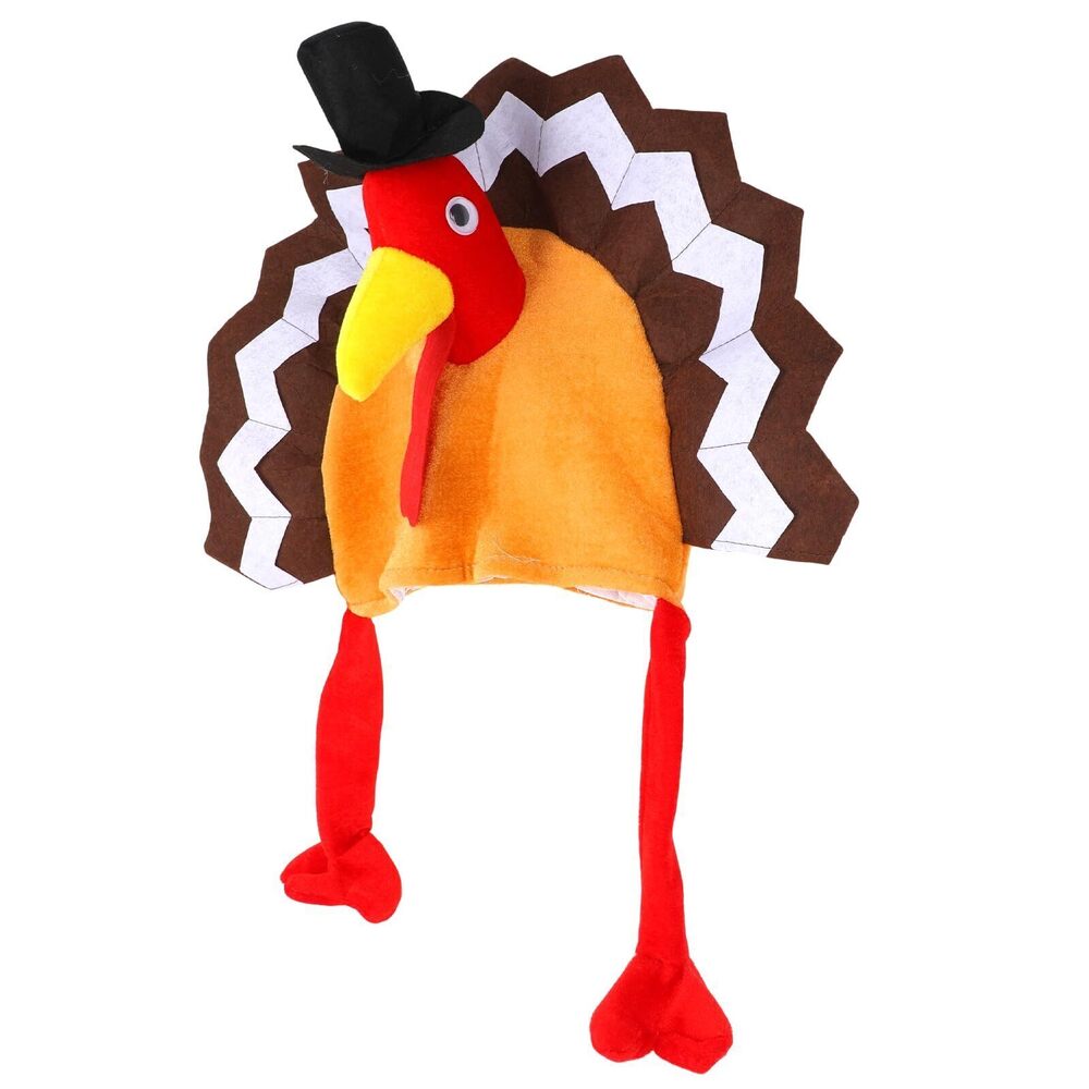 4991 Thanksgiving Turkey Hats, Funny Turkey Costume Hat Plush Hats